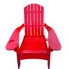 Outdoor Or Indoor Wood Adirondack Chair With An Hole To Hold Umbrella, On The Arm - Red - Image 2