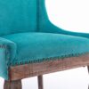 Ultra Side Dining Chair,Thickened Fabric Chairs With Neutrally Toned Solid Wood Legs, Bronze Nail Head (Set of 2) - Blue - Image 9