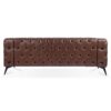84.06" Width Traditional Square Arm Removable Cushion 3 Seater Sofa - Dark Brown - Image 7
