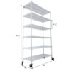 6 Tier 6000Lbs Capacity Nsf Metal Shelf Wire Shelving Unit, Heavy Duty Adjustable Storage Rack With Wheels & Shelf Liners For Commercial Grade Utility Steel Storage Rack - White - Image 16