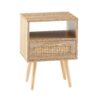 15.75" Rattan End Table With Drawer And Solid Wood Legs, Modern Nightstand, Side Table For Living Room, Bedroom - Natural - Image 7