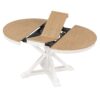 Functional Furniture Retro Style Dining Table Set With Extendable Table And 4 Upholstered Chairs For Dining Room And Living Room - Natural / Off White - Image 11