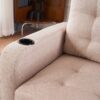 Beige Upholstered Armchair And Storage Ottoman Set, Comfortable Single Sofa With Cup Holders And Tufted Detailing, Ideal For Living Room Or Bedroom - Beige - Image 9