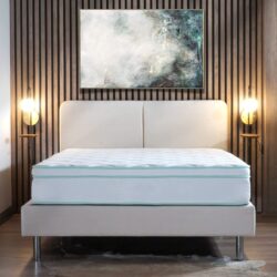 10" California King Size Cool Gel Memory Foam Innerspring Hybrid Mattress - White / Green