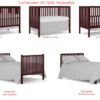 Crib 5 In 1 Convertible, Converts From Baby Crib To Toddler Bed, Fits Standard Full Size Crib Mattress - Cherry - Image 11