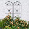 2 Pack Garden Metal Trellis Rustproof Trellis For Climbing Plants Outdoor Flower Support - Black - Image 10