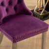 Nikki - Modern, High-End Tufted Solid Wood Contemporary Velvet Upholstered Dining Chair With Chrome Stainless Steel Plating Legs, Nailhead Trim (Set of 2) - Purple / Chrome - Image 11