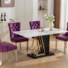 Nikki - Modern, High-End Tufted Solid Wood Contemporary Velvet Upholstered Dining Chair With Chrome Stainless Steel Plating Legs, Nailhead Trim (Set of 2) - Purple / Chrome - Image 17