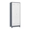 Metal Storage Cabinets, Cleaning Tool Cabinet With Locking Door, Tall Broom Tool Organizer And Storage, Large Storage Cabinet For Kitchen - Gray / White - Image 2