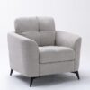Callie - Woven Fabric Living Room Sofa, Loveseat, Chair (Set of 3) - Light Gray - Image 6