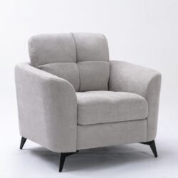 Callie - Woven Fabric Chair - Light Gray