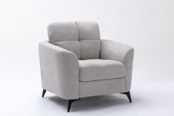 Callie - Woven Fabric Chair - Light Gray