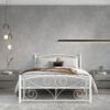 Full Unique Flower Sturdy System Metal Bed Frame With Headboard And Footboard - White - Image 2
