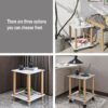 2 Piece Side Table, 2 Tier Space End Table, Modern Night Stand, Sofa Table, Side Table With Storage Shelve - White / Oak - Image 8