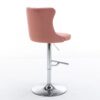 Swivel Velvet Barstools Adjusatble Seat Height From 25-33", Modern Upholstered Chrome Base Bar Stools With Backs Comfortable Tufted For Home Pub And Kitchen Island 1712Pk (Set of 2) - Pink - Image 7
