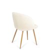 Adjust Legs Upholstered Teddy Faux Fur Dining Armrest Chair (Set of 2) - Off White - Image 16