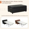 Twin Size Folding Ottoman Sleeper Bed With Mattress Convertible Guest Bed - Black - Image 5