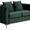 Bayberry - Velvet Sofa Loveseat Living Room Set - Green - Image 4