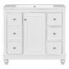 Contemporary Bathroom Vanity Cabinet, 4 Drawers & 1 Cabinet Door, Multipurpose Storage, Resin Integrated Sink, Adjustable Shelves, Solid Wood Frame With MDF - White - Image 13