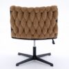 Armless Office Desk Chair No Wheels - Brown - Image 13