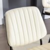 Dining Chairs Mid-Century Modern Retro Faux Leather Chair With Walnut Bentwood Back Upholstered Seat Metal Legs Adjustable Foot For Kitchen Dining Room Chairs (Set of 2) - Beige - Image 10