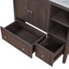 Bathroom Vanity Base Only, Solid Wood Frame And MDF Boards - Brown - Image 17