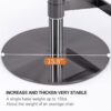 Black Titanium Stainless Steel Bar Stool, Grade Modern Leather Bar Chair With Backrest, Swivel Adjustable Height For Kitchen Counter And Dining Room - Gray - Image 4