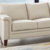 Westcott - Leather Loveseat - Beige - Image 4