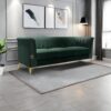 Fx-P82-Gr (Sofa) Velvet Sofa, Mid-Century Sofa Furniture Chesterfield Couch For Living Room - Green - Image 17