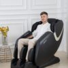 Bosscare - Massage Chair Recliner With Zero Gravity, Full Body Airbag Massage Chair With Bluetooth Speaker, Foot Roller Brown - Brown - Image 4