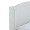 Hannah - King Upholstered Wingback Bed Size, Tall Headboard Upholstered King Bed, Premium Textured Canvas Chenille Look, Minimalist Designs, No Box Spring Needed - Ivory - Image 7