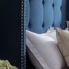 Peyton - Queen Bed Upholstered With High Headboard, Traditional Hand Buttoned Tufting - Blue - Image 5