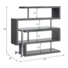 Buck II - Clear Glass, Chrome High Gloss Writing Desk With Shelf - Gray - Image 2