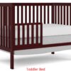 Crib 5 In 1 Convertible, Converts From Baby Crib To Toddler Bed, Fits Standard Full Size Crib Mattress - Cherry - Image 8