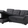 Lucca - Linen Reversible Sleeper Sectional Sofa With Storage Chaise - Dark Gray - Image 5