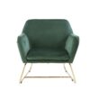 Keira - Velvet Accent Chair With Metal Base - Green - Image 2