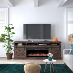 Farmhouse - Electric Fireplace TV Stand For TVs Up To 100" - Barnwood