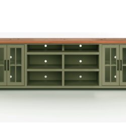 Vineyard - 96" TV Stand Console For TVs Up To 100" - Sage Green And Fruitwood