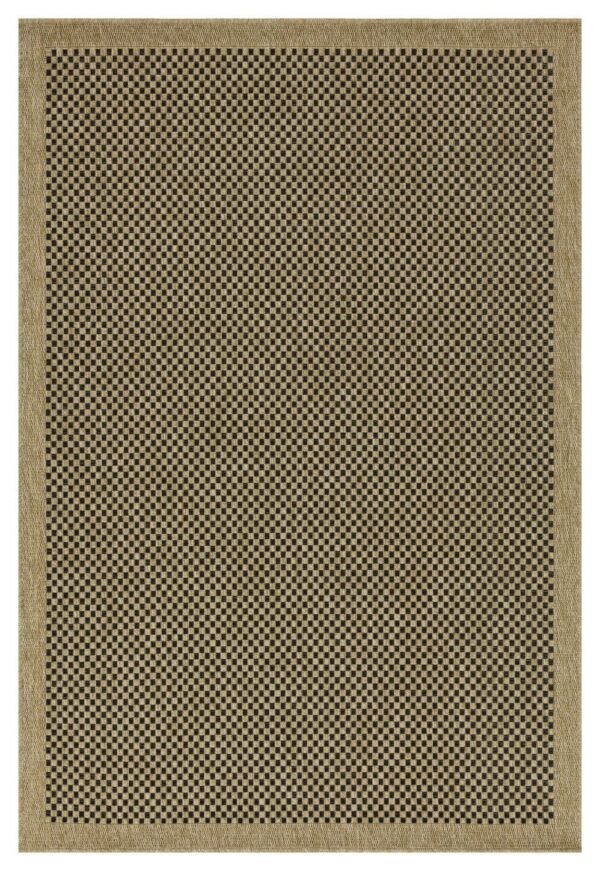 Earth - 5'3" X 7'3" Indoor, Outdoor Area Rug, Polypropylene - Jute / Black