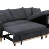 Colton - Woven Reversible Sleeper Sectional Sofa With Storage Chaise - Dark Gray - Image 12