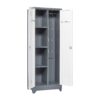Metal Storage Cabinets, Cleaning Tool Cabinet With Locking Door, Tall Broom Tool Organizer And Storage, Large Storage Cabinet For Kitchen - Gray / White - Image 9