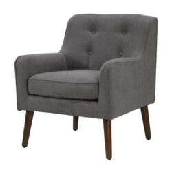 Ryder - Mid Century Modern Woven Fabric Tufted Armchair - Gray