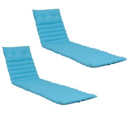 72.83" Outdoor Lounge Chairs (Set of 2), Cushion Replacement Patio Funiture Seat Cushion Chaise Lounge Cushion - Sky Blue
