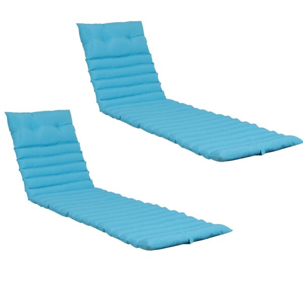 72.83" Outdoor Lounge Chairs (Set of 2), Cushion Replacement Patio Funiture Seat Cushion Chaise Lounge Cushion - Sky Blue