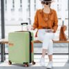 Hardshell Luggage Sets 3 Pieces Contrast Color Suitcase With Spinner Wheels And Tsa Lock 20" 24" 28" Available - Light Green - Image 2