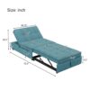 4 In 1 Sofa Bed, Chair Bed, Multi-Function Folding Ottoman Bed With Storage Pocket And USB Port For Small Room Apartment, Living Room, Bedroom, Hallway - Teal - Image 3