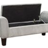 Mila - Velvet Ottoman Bench With Storage - Gray - Image 3
