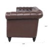 Rolled Arm Chesterfield Three Seater Sofa - Dark Brown - Image 10