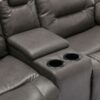 2 Seater Home Theater Recliner Manual Recliner Chair With A Storage Box And Two Cup Holders For Living Room - Gray - Image 22