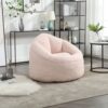Bedding Bean Bag Sofa Chair High Pressure Foam Bean Bag Chair Adult Material With Padded Foam Padding Compressed Bean Bag With Footrest - Pink - Image 5